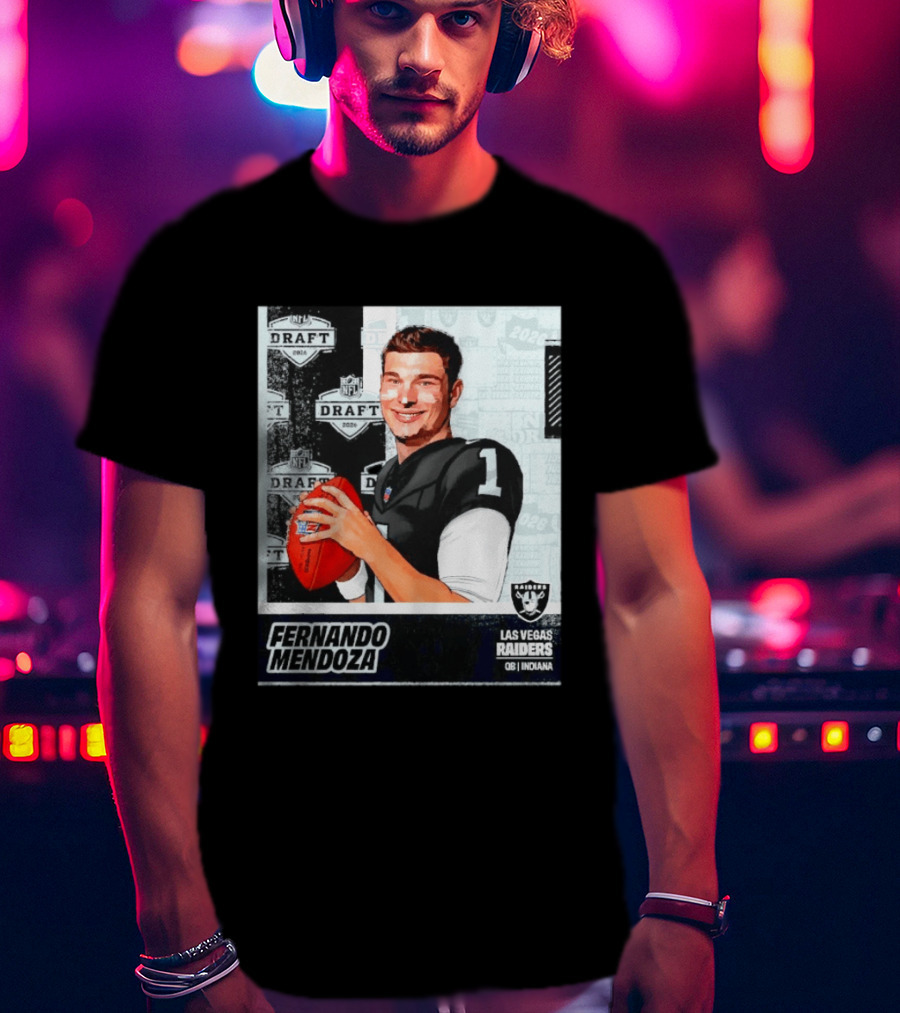 Fernando Mendoza Las Vegas Raiders 2026 Draft QB Indiana NFL T-Shirt