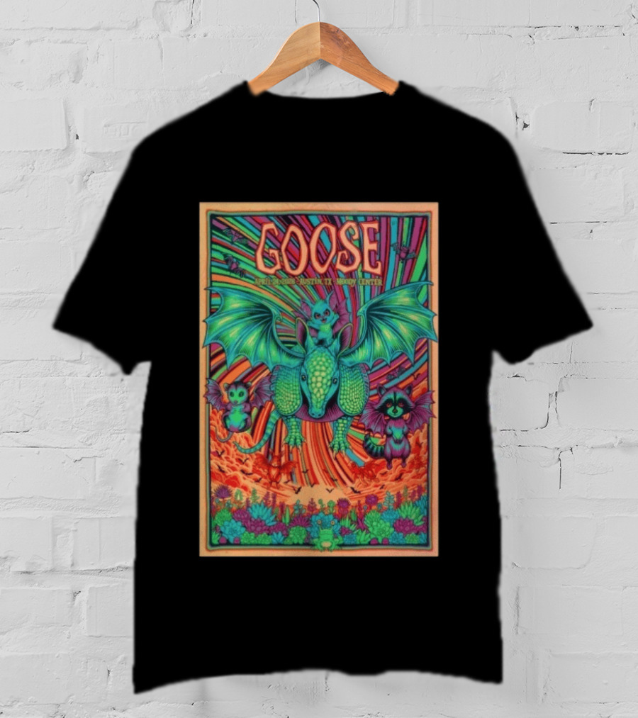 Goose April 24 2026 Austin TX Moody Center Dragon Creatures Psychedelic T-Shirt