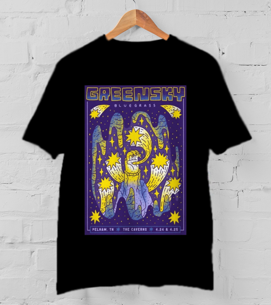 Greensky Bluegrass Pelham TN The Caverns April 24 25 2026 Cosmic Stars And Swirls T-Shirt