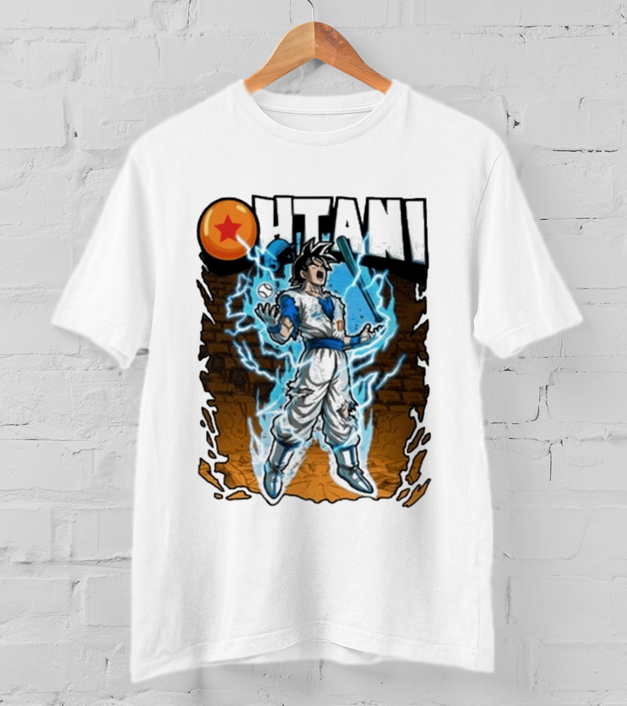 Ohtani Dragon Ball Z Power Up Saiyan Baseball Fusion T-Shirt