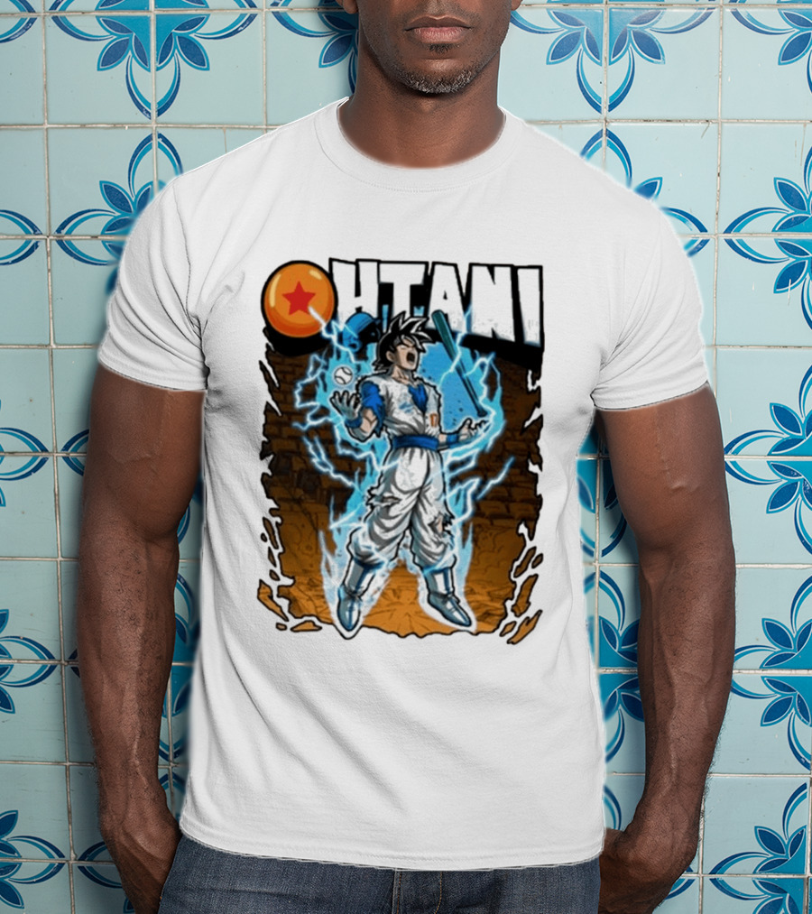 Ohtani Dragon Ball Z Power Up Saiyan Baseball Fusion T-Shirt