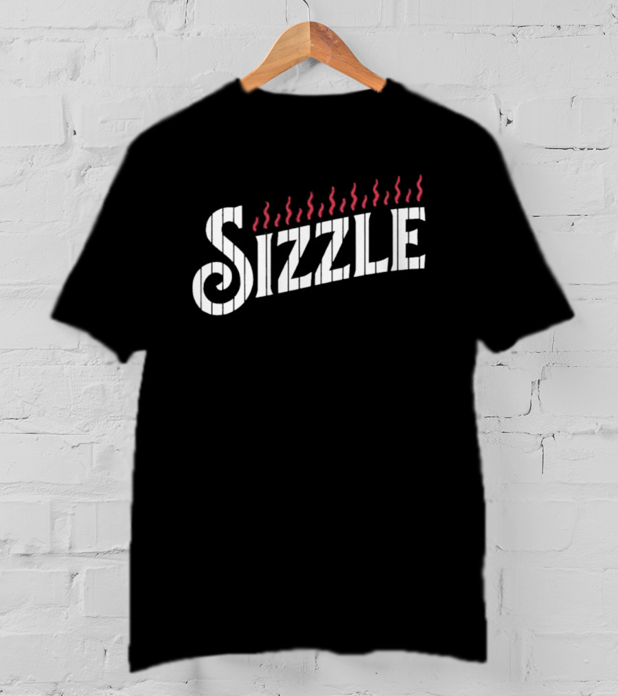 Sizzle Flames Red White JC Escarra Wearing T-Shirt