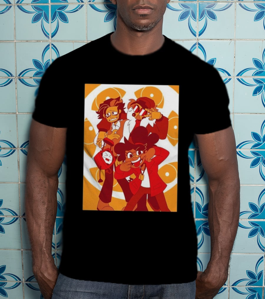 Epilogue Mural Red And White Cartoon Characters With Unique Hairstyles And Outfits T-Shirt