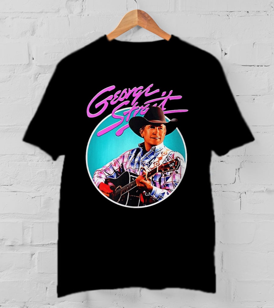 George Strait Country Music Legend Cowboy Hat And Guitar T-Shirt