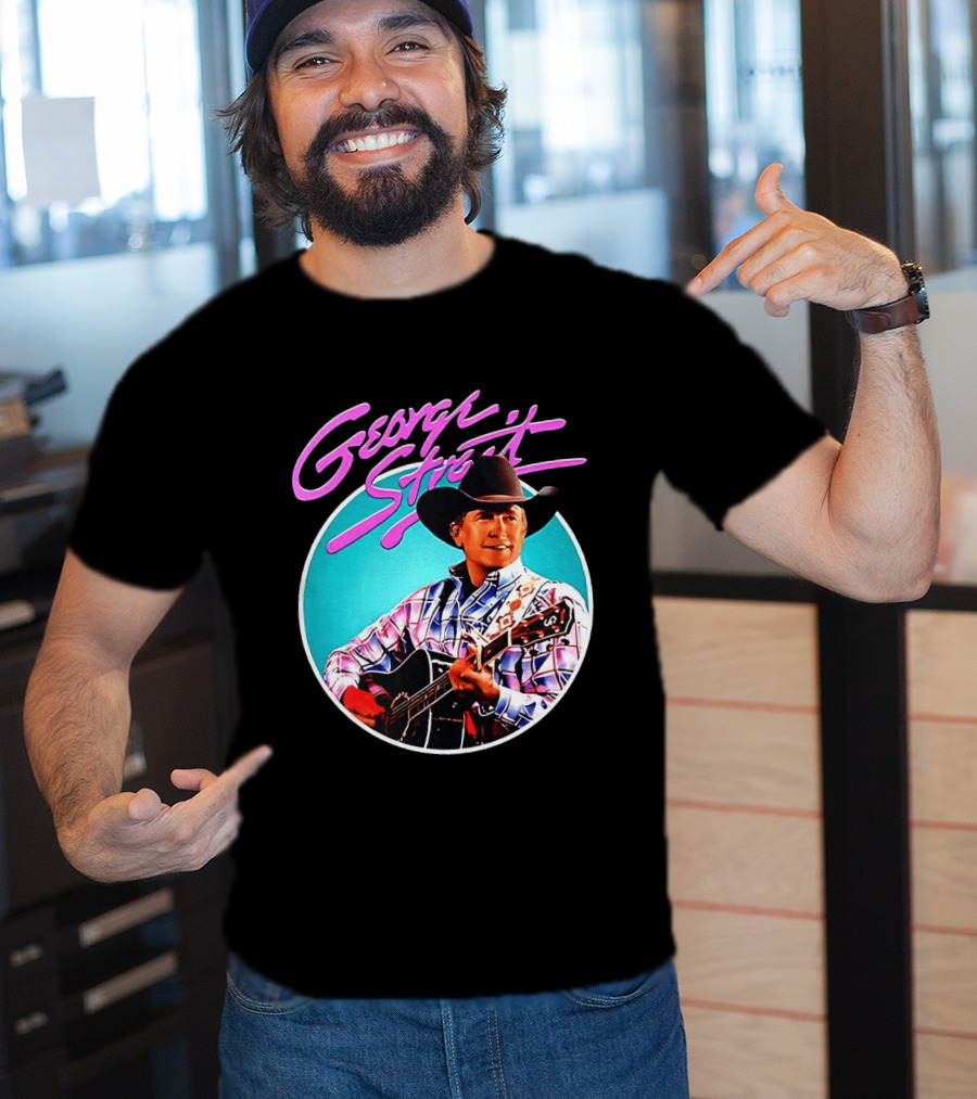 George Strait Country Music Legend Cowboy Hat And Guitar T-Shirt