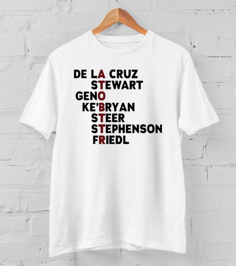 Cincinnati Baseball De La Cruz Stewart Geno Ke'Bryan Steer Stephenson Friedl ATOBTTR Names T-Shirt