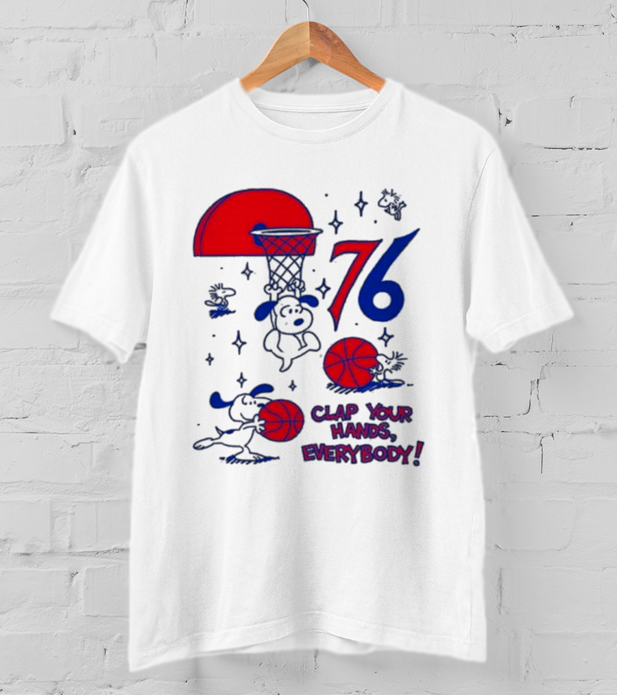 Ghost Bongo Sixers 76 Clap Your Hands Everybody Basketball Stars T-Shirt