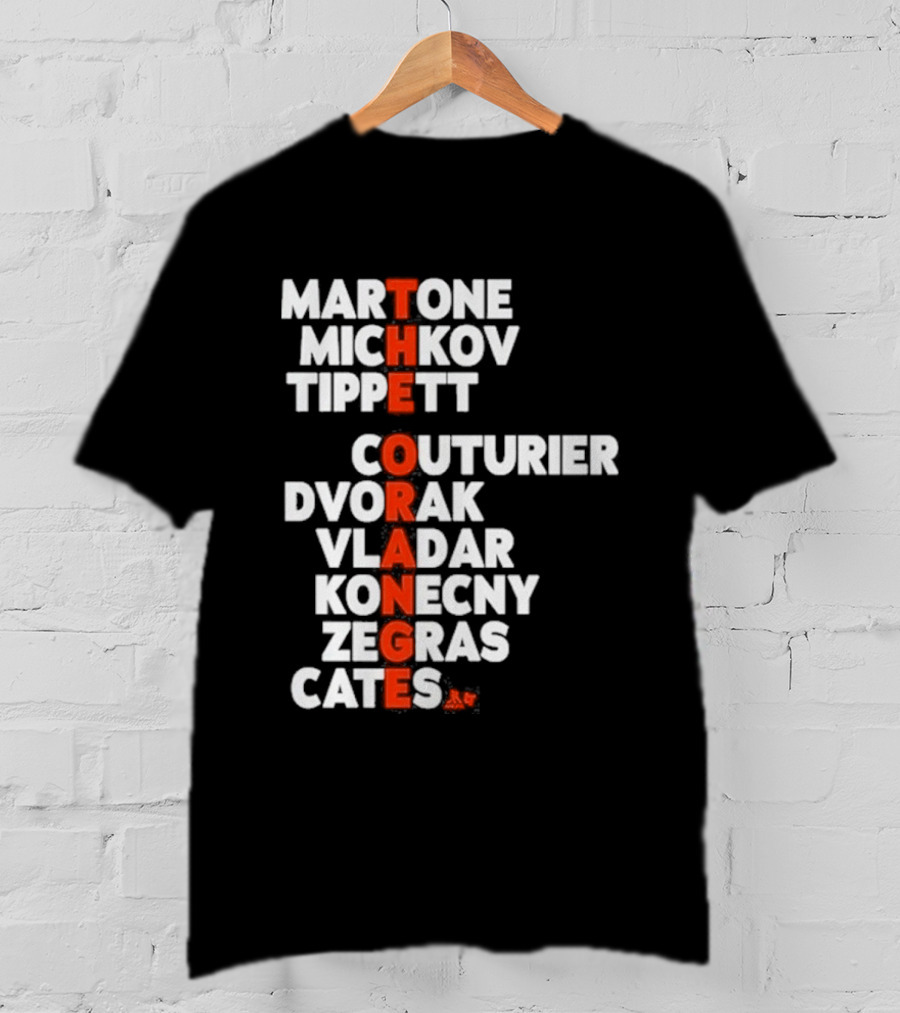 Philadelphia Hockey Martone Michkov Tippett The Orange Names Couturier Dvorak Vladar Konecny Zegras Cates T-Shirt