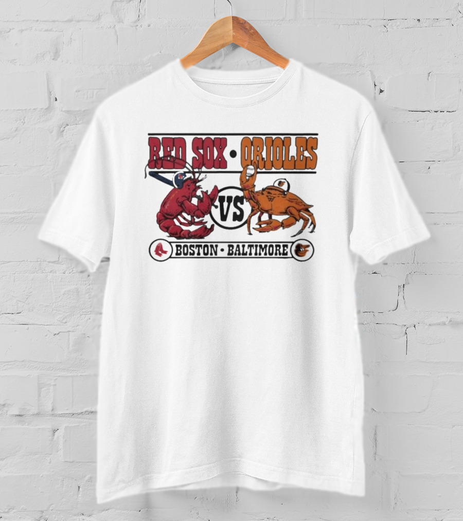 Boston Red Sox Vs Baltimore Orioles Rivalry Matchup With Lobster And Crab T-Shirt
