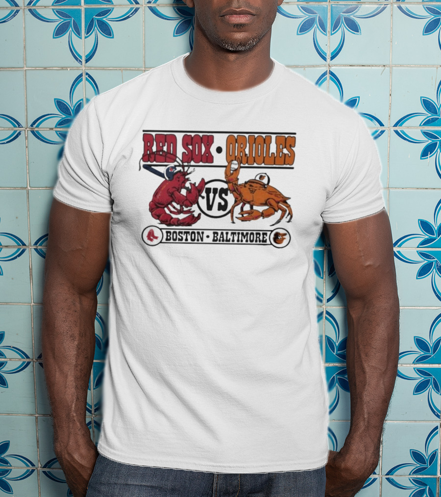 Boston Red Sox Vs Baltimore Orioles Rivalry Matchup With Lobster And Crab T-Shirt