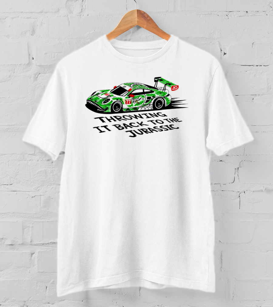 Throwing It Back To The Jurassic Racing Car Fun T-Shirt