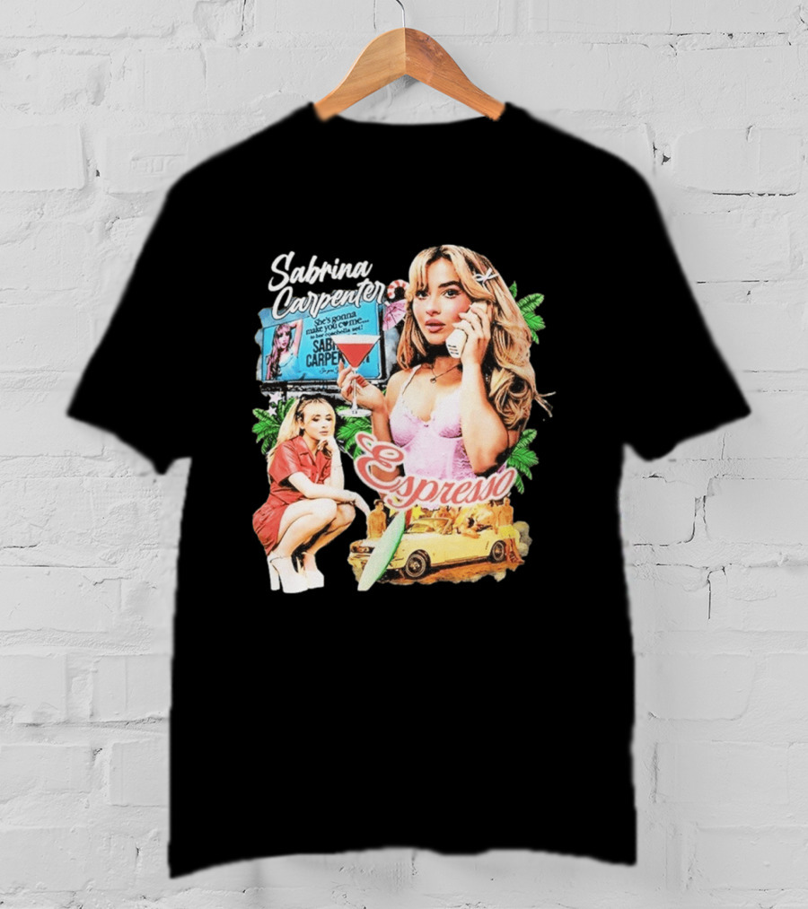 Sabrina Carpenter Espresso She's Gonna Make You Come Surf Vibes T-Shirt