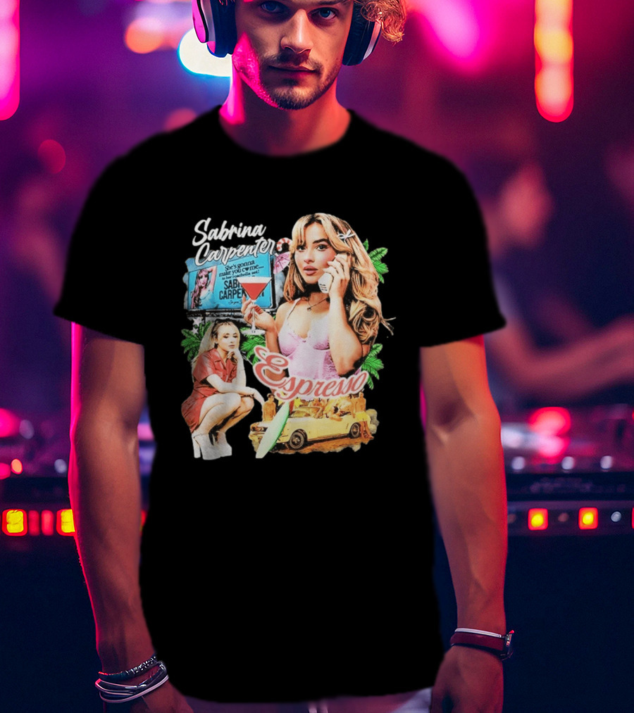 Sabrina Carpenter Espresso She's Gonna Make You Come Surf Vibes T-Shirt