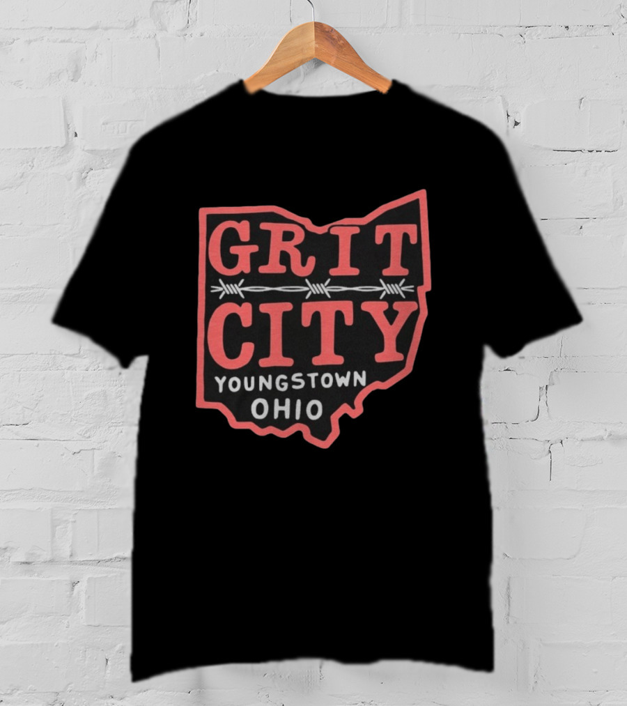Grit City Youngstown Ohio Barbed Wire State T-Shirt