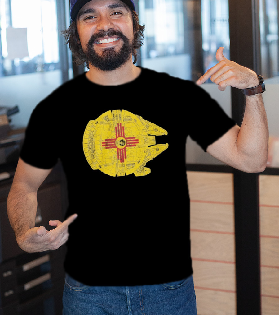 New Mexico Zia Symbol On Millennium Falcon Starship T-Shirt
