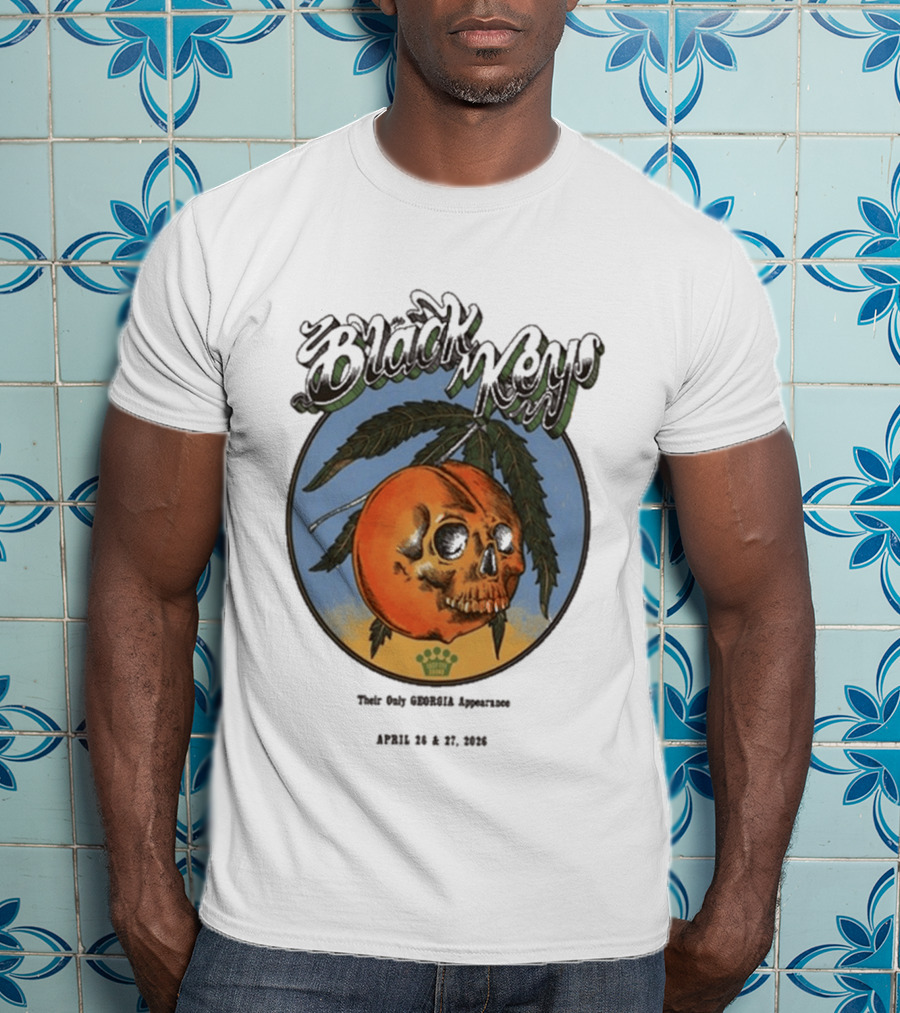 The Black Keys 2026 Atlanta Peach Skull April 26 27 Tour Date T-Shirt