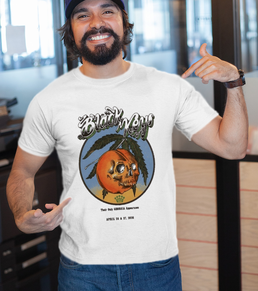 The Black Keys 2026 Atlanta Peach Skull April 26 27 Tour Date T-Shirt