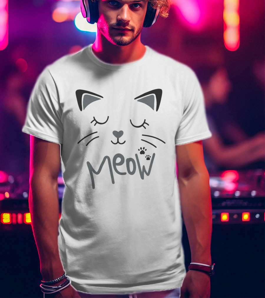 The Boys Starlight Meow Cat Face With Ears And Whiskers T-Shirt