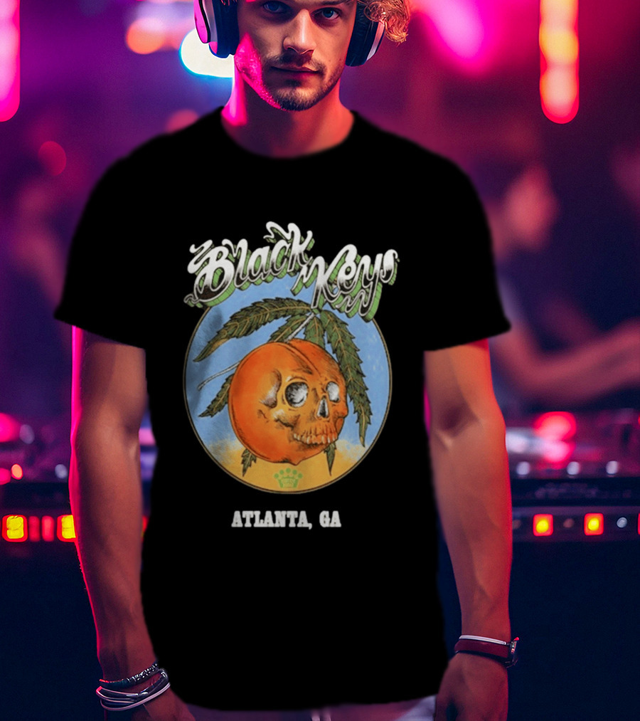 Black Keys Atlanta GA Skull Orange T-Shirt