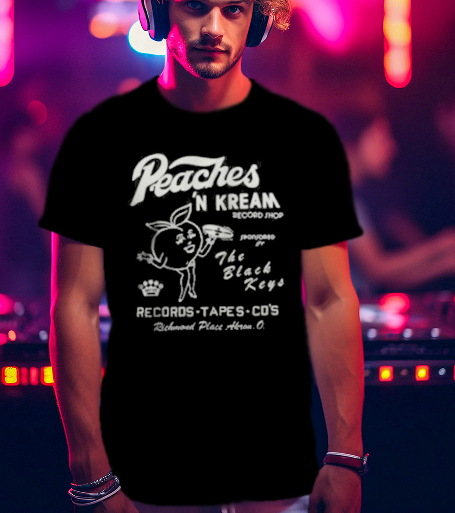 Peaches N Kream Records Promoted By The Black Keys Records Tapes CDs Atlanta GA T-Shirt