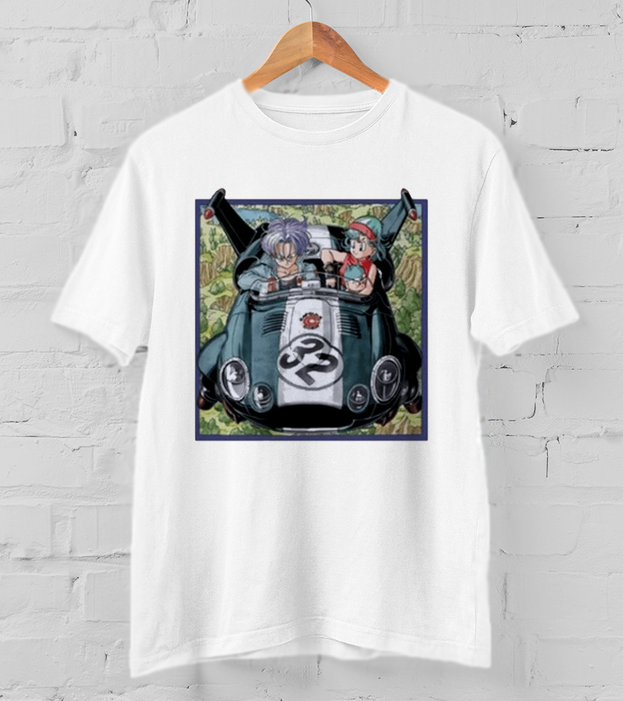 Dragon Ball Z Capsule Corp Adventure Trunks And Bulma Car Ride T-Shirt