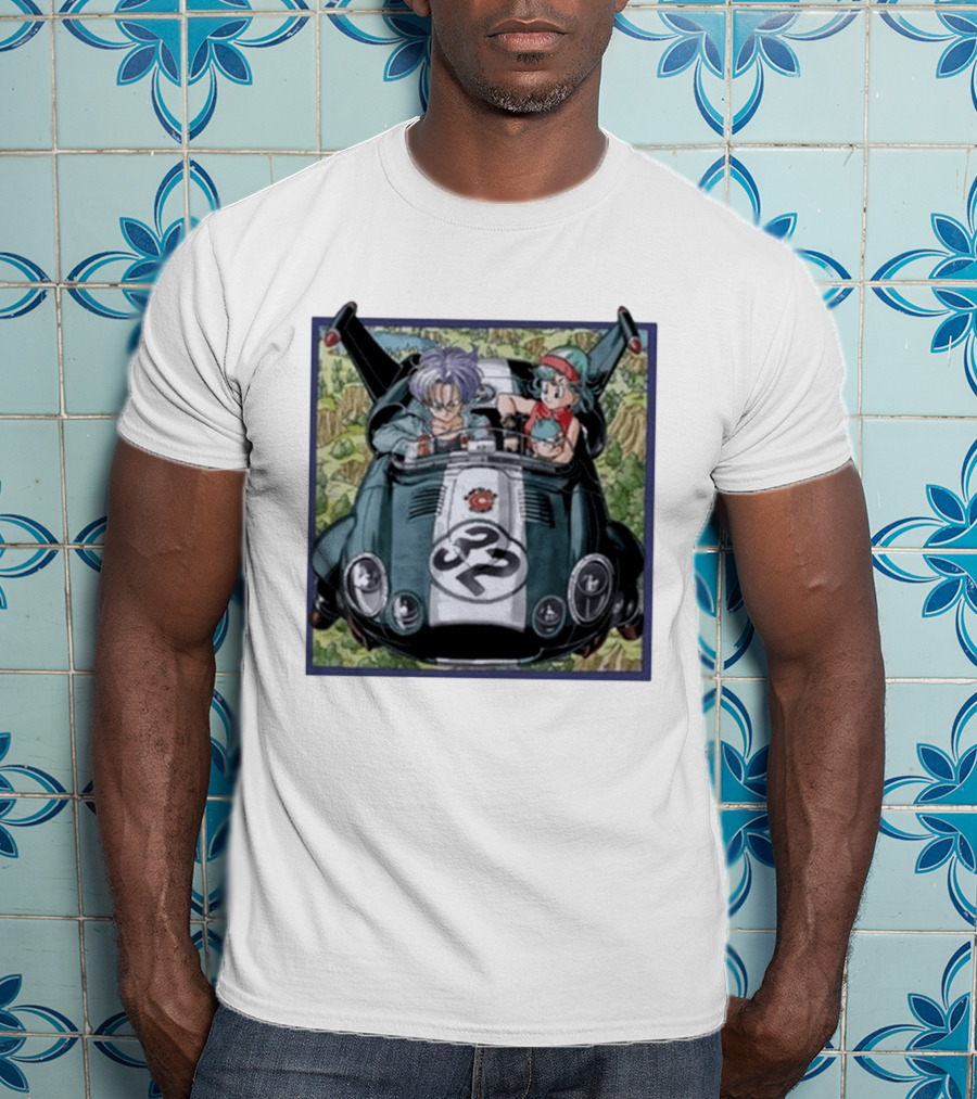 Dragon Ball Z Capsule Corp Adventure Trunks And Bulma Car Ride T-Shirt