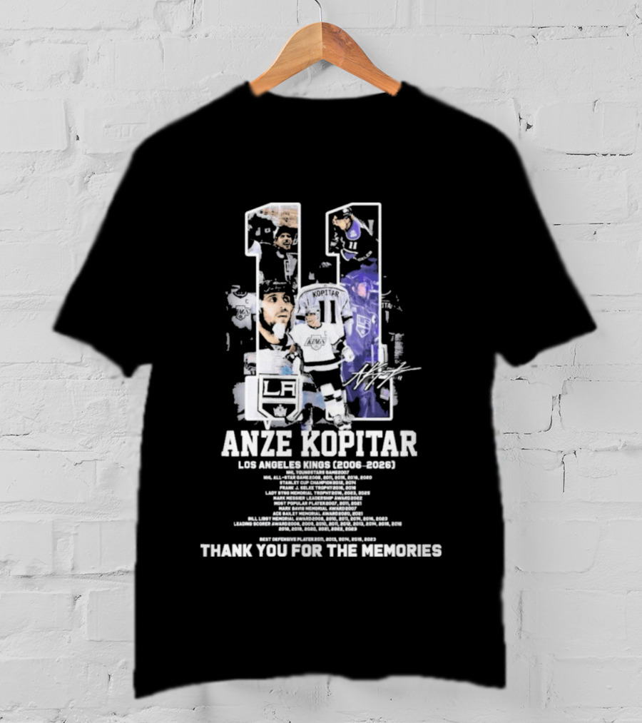 Anze Kopitar 11 Los Angeles Kings 2006 2026 Thank You For The Memories T-Shirt