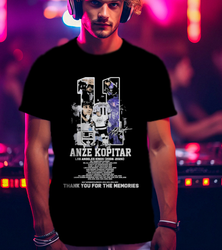Anze Kopitar 11 Los Angeles Kings 2006 2026 Thank You For The Memories T-Shirt