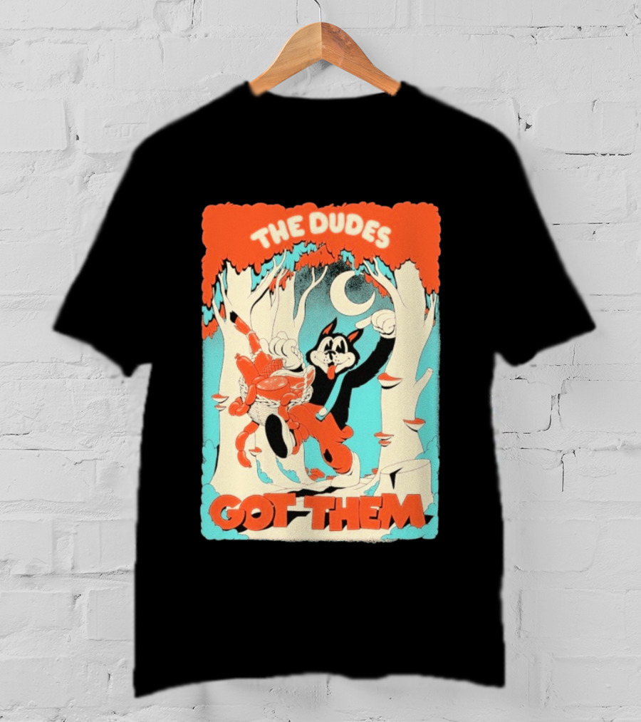 The Dudes Got Them Big Black Wolf In Forest Adventure T-Shirt
