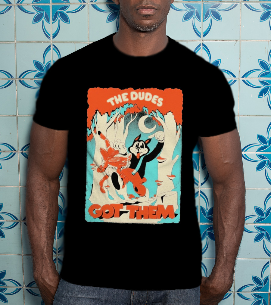 The Dudes Got Them Big Black Wolf In Forest Adventure T-Shirt
