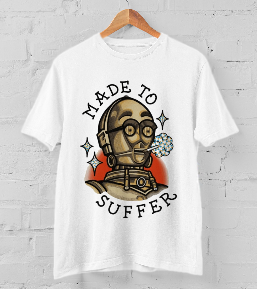 Made To Suffer Robot With Vintage Cartoon T-Shirt