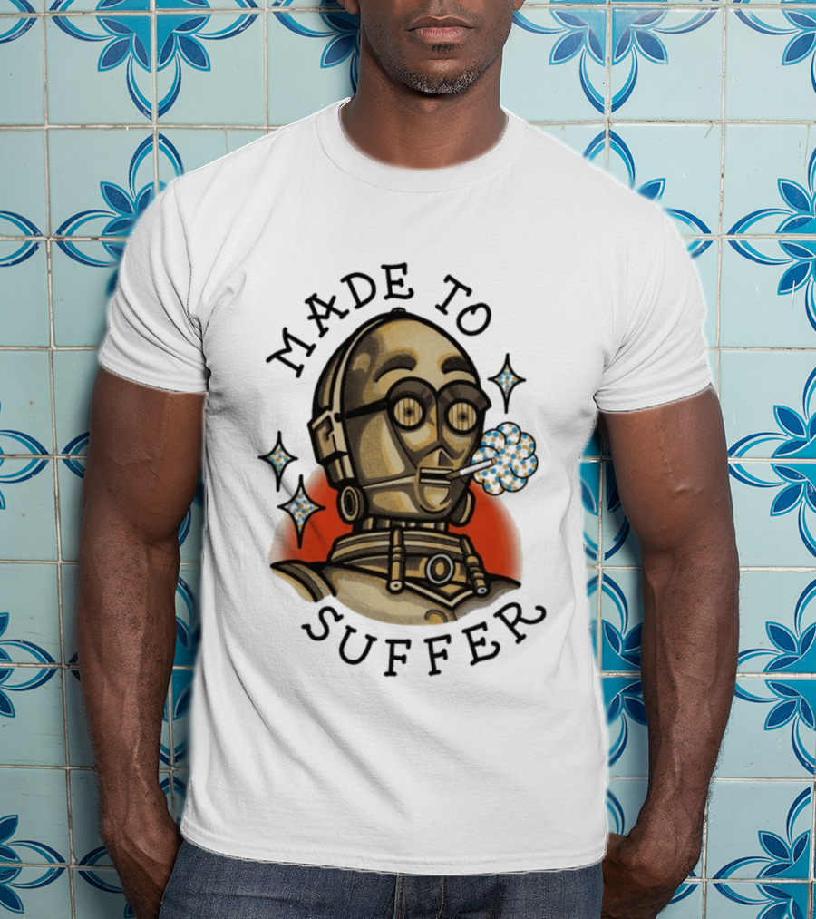 Made To Suffer Robot With Vintage Cartoon T-Shirt