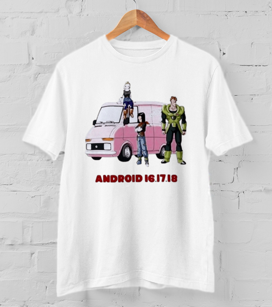Dragon Ball Z Android 16 17 18 Pink Van Scene T-Shirt