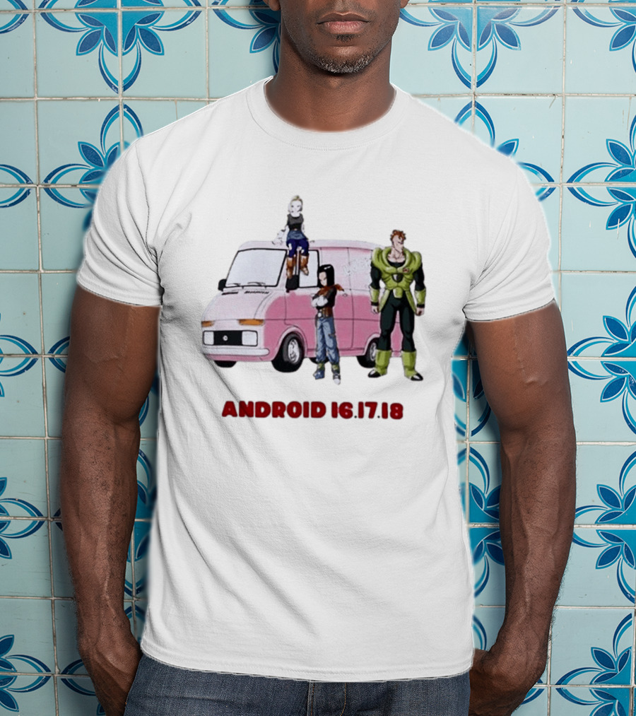 Dragon Ball Z Android 16 17 18 Pink Van Scene T-Shirt