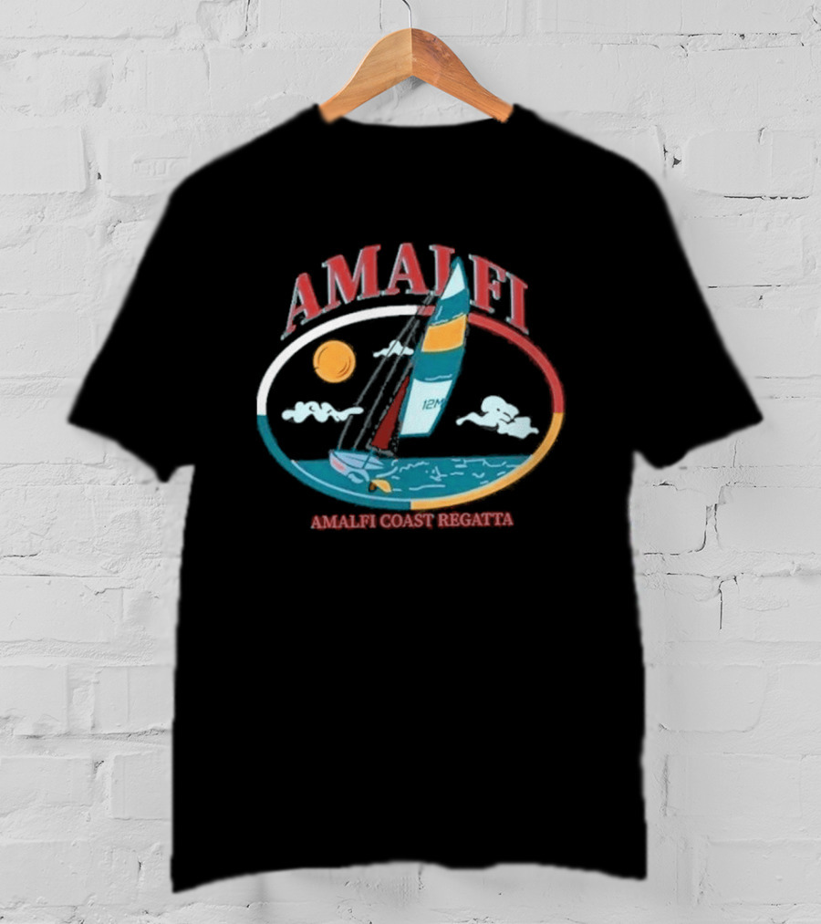 Amalfi Coast Regatta 12M Sailboat Sun And Sea T-Shirt