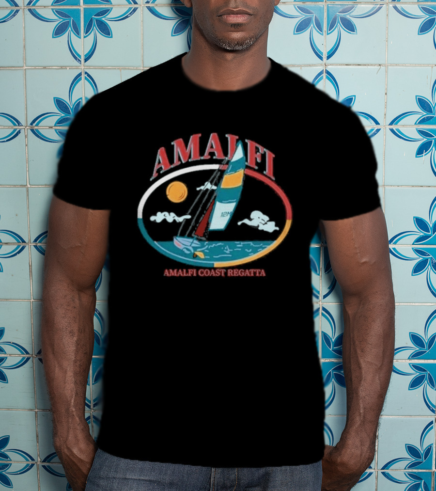 Amalfi Coast Regatta 12M Sailboat Sun And Sea T-Shirt