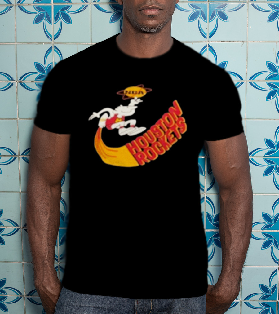 NBA Houston Rockets Retro Mascot Worn T-Shirt