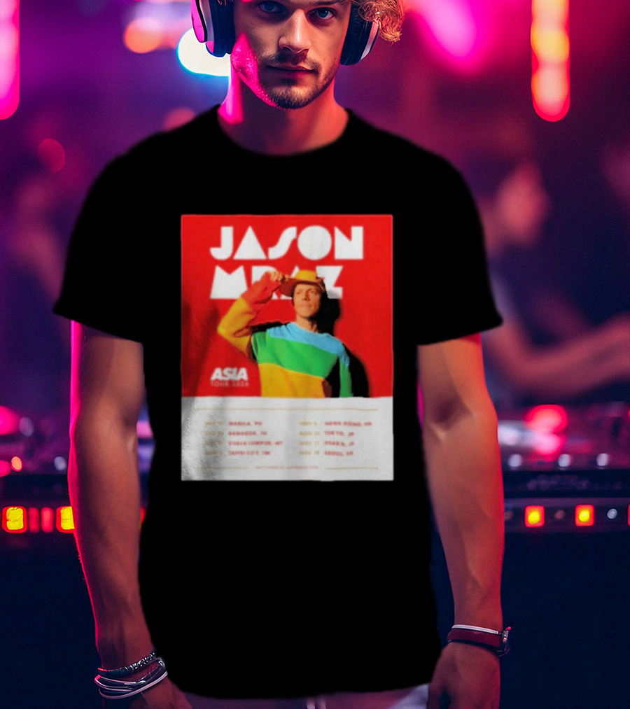 Jason Mraz Asia Tour Manila Bangkok Kuala Lumpur Taipei Hong Kong Tokyo Osaka Seoul 2026 T-Shirt