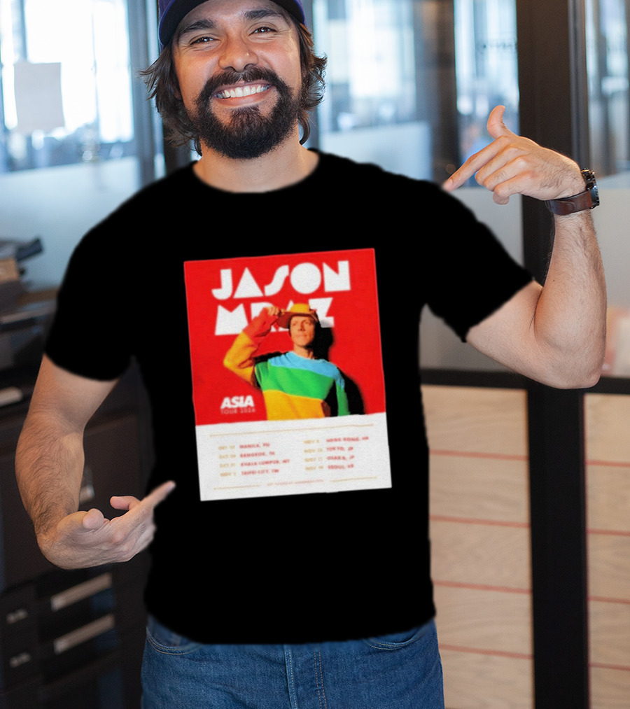 Jason Mraz Asia Tour Manila Bangkok Kuala Lumpur Taipei Hong Kong Tokyo Osaka Seoul 2026 T-Shirt