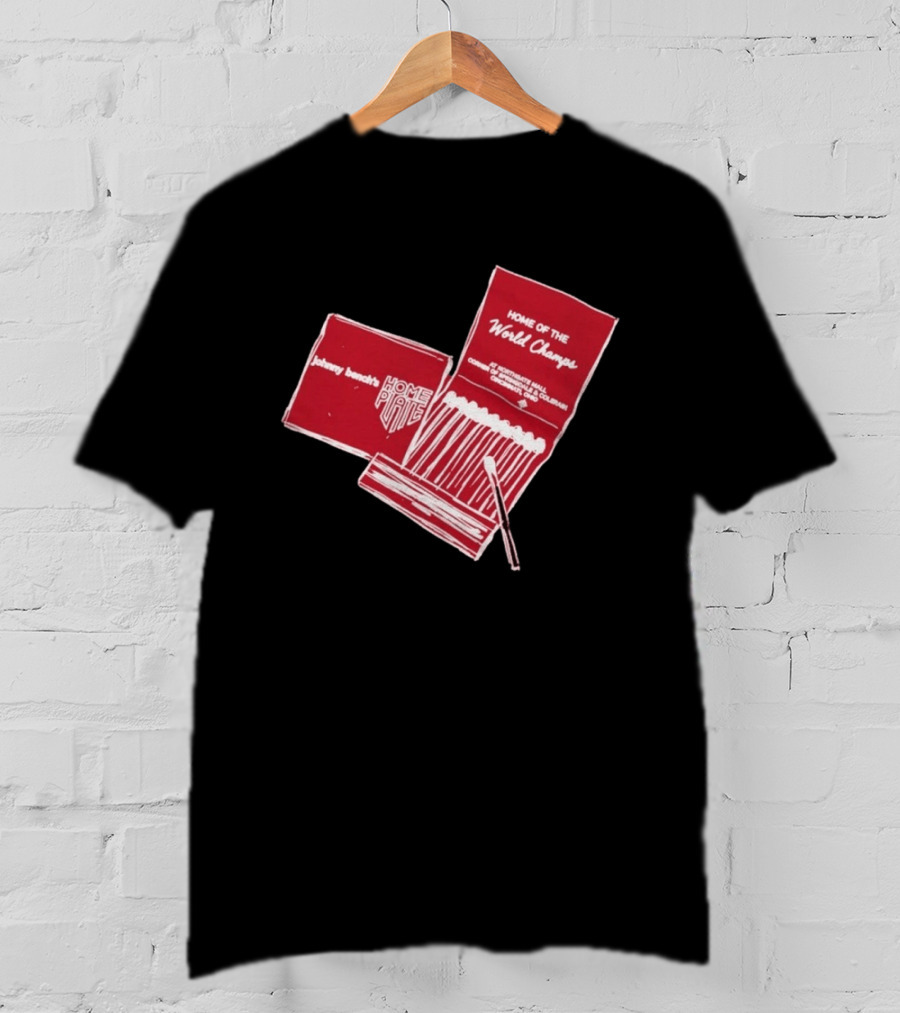 Johnny Bench Home Plate Matchbook Home Of The World Champs Crosley Field Cincinnati Ohio T-Shirt