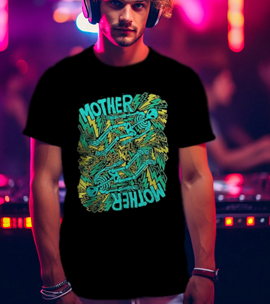 Mother Mother Grief Chapter Au Tour Lightning Figures And Neon T-Shirt