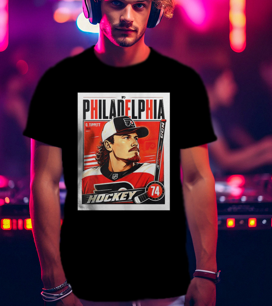 Owen Tippett 74 Philadelphia Flyers Hockey Vintage Style 2025 T-Shirt