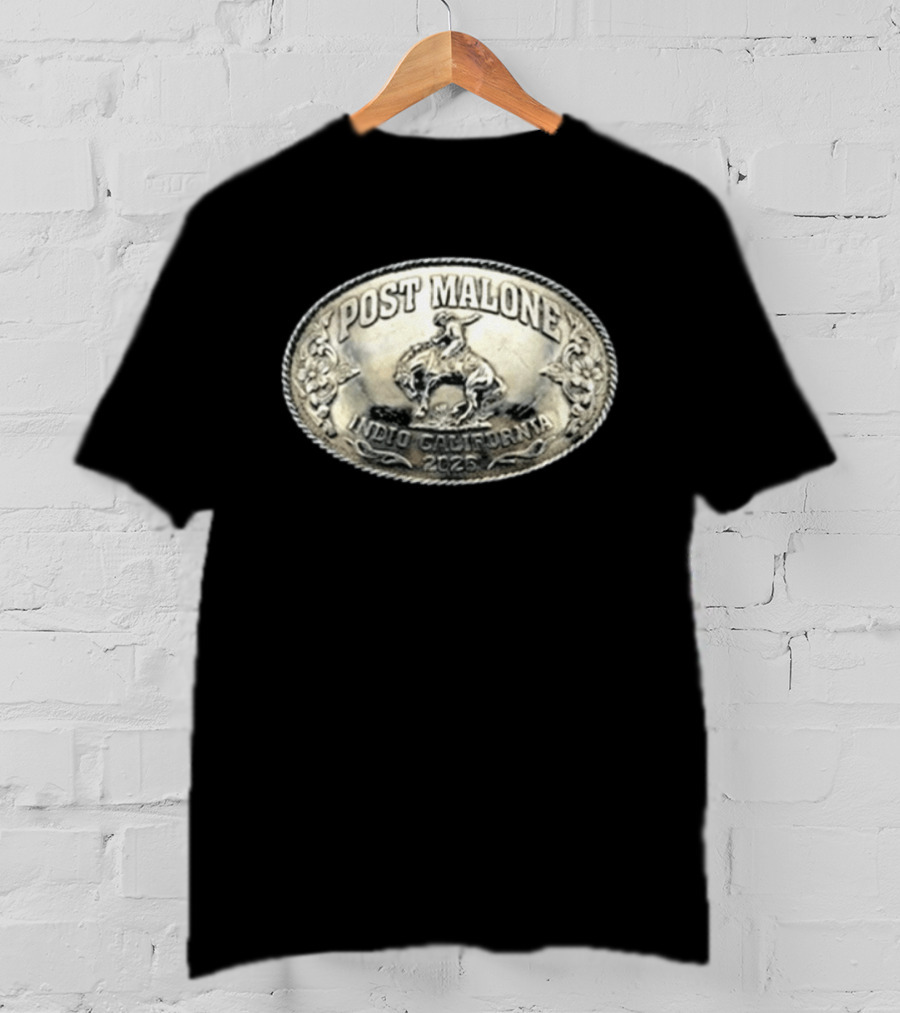 Post Malone Indio California 2026 Rodeo Belt Buckle T-Shirt