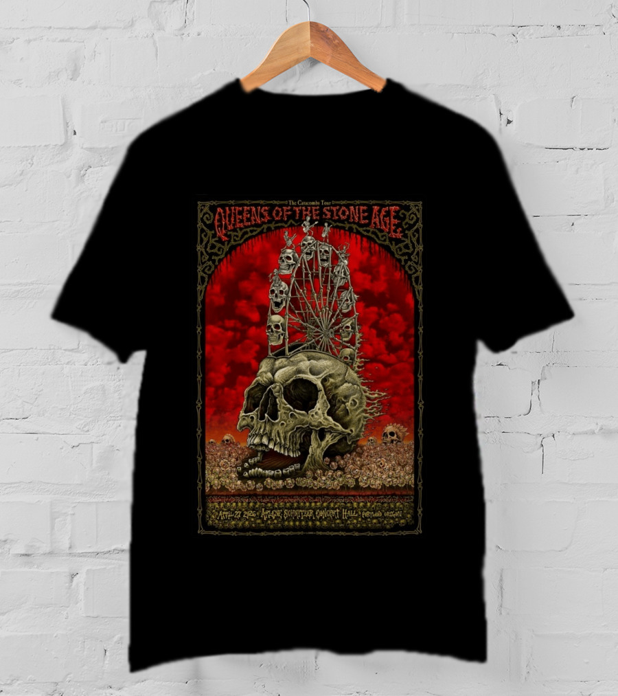 Queens Of The Stone Age The Catacombs Tour Arlene Schnitzer Concert Hall Portland April 27 2026 T-Shirt