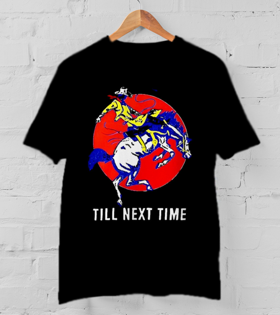 RJ Decker Till Next Time Rodeo Cowboy Riding Horse Iconic Red T-Shirt