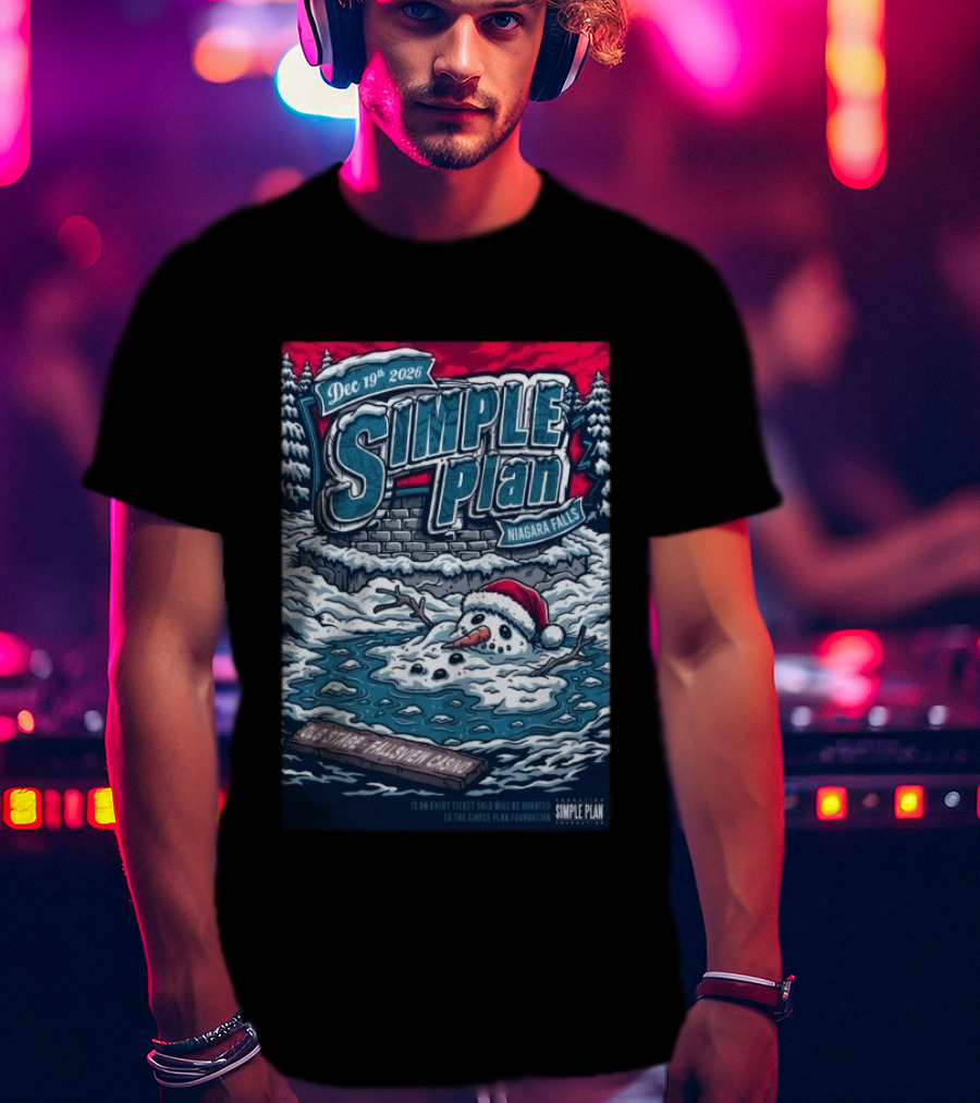 Dec 19 2026 Simple Plan Niagara Falls Frosted Holiday Show T-Shirt