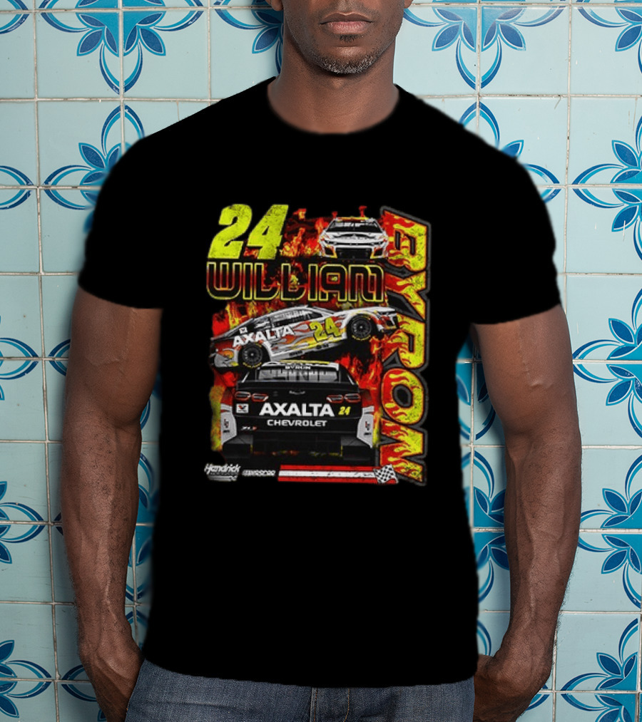William Byron 24 Axalta Chevrolet Flames Racing Hendrick Motorsports T-Shirt