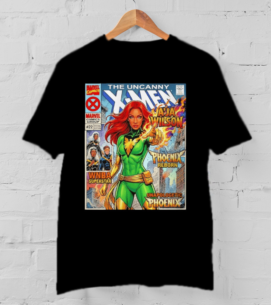 The Uncanny X Men A'Ja Wilson Phoenix Reborn WNBA Superstar Unapologetic Phoenix Comic T-Shirt
