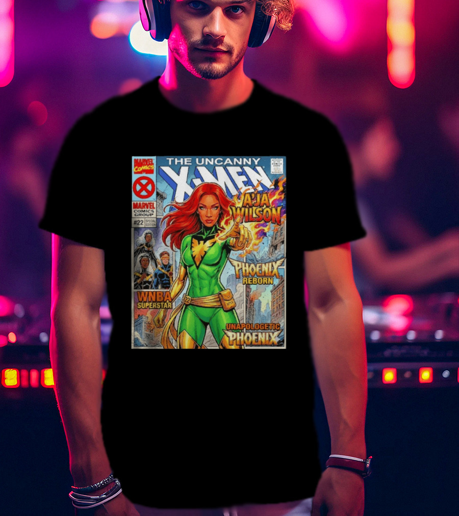 The Uncanny X Men A'Ja Wilson Phoenix Reborn WNBA Superstar Unapologetic Phoenix Comic T-Shirt