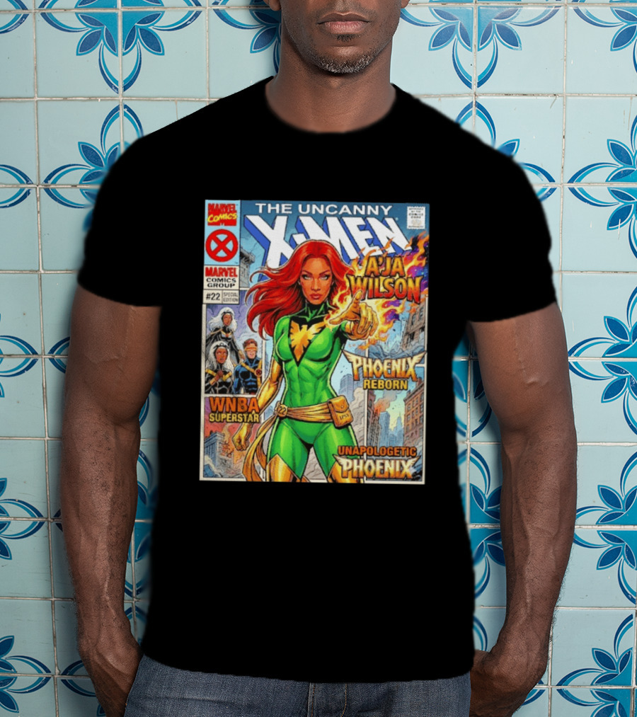 The Uncanny X Men A'Ja Wilson Phoenix Reborn WNBA Superstar Unapologetic Phoenix Comic T-Shirt